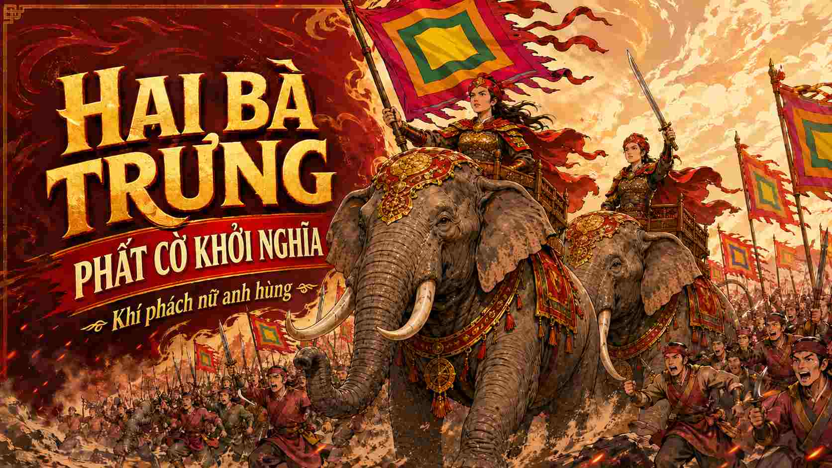 Hai Bà Trưng phất cờ khởi nghĩa: khí phách nữ anh hùng và sức mạnh toàn dân